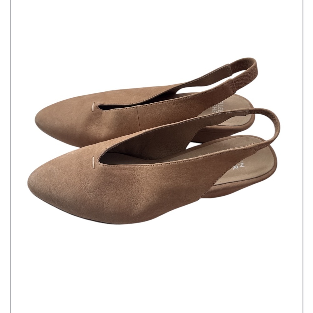 Eileen Fisher Gatwick Nubuck Slingback Block Heel Pumps Size 7 - Picture 4 of 9